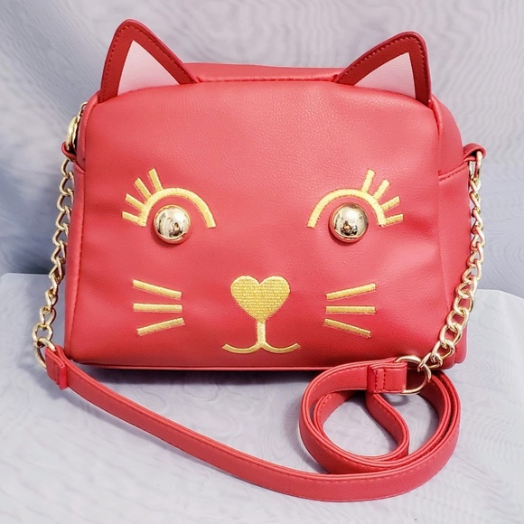 Betsey Johnson Handbags - Betsey Johnson red cat purse crossbody 🆕️💕